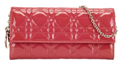 Lady Dior Wallet On Chain, &pound;750, Handbags, Pink, Patent Leather, Front view